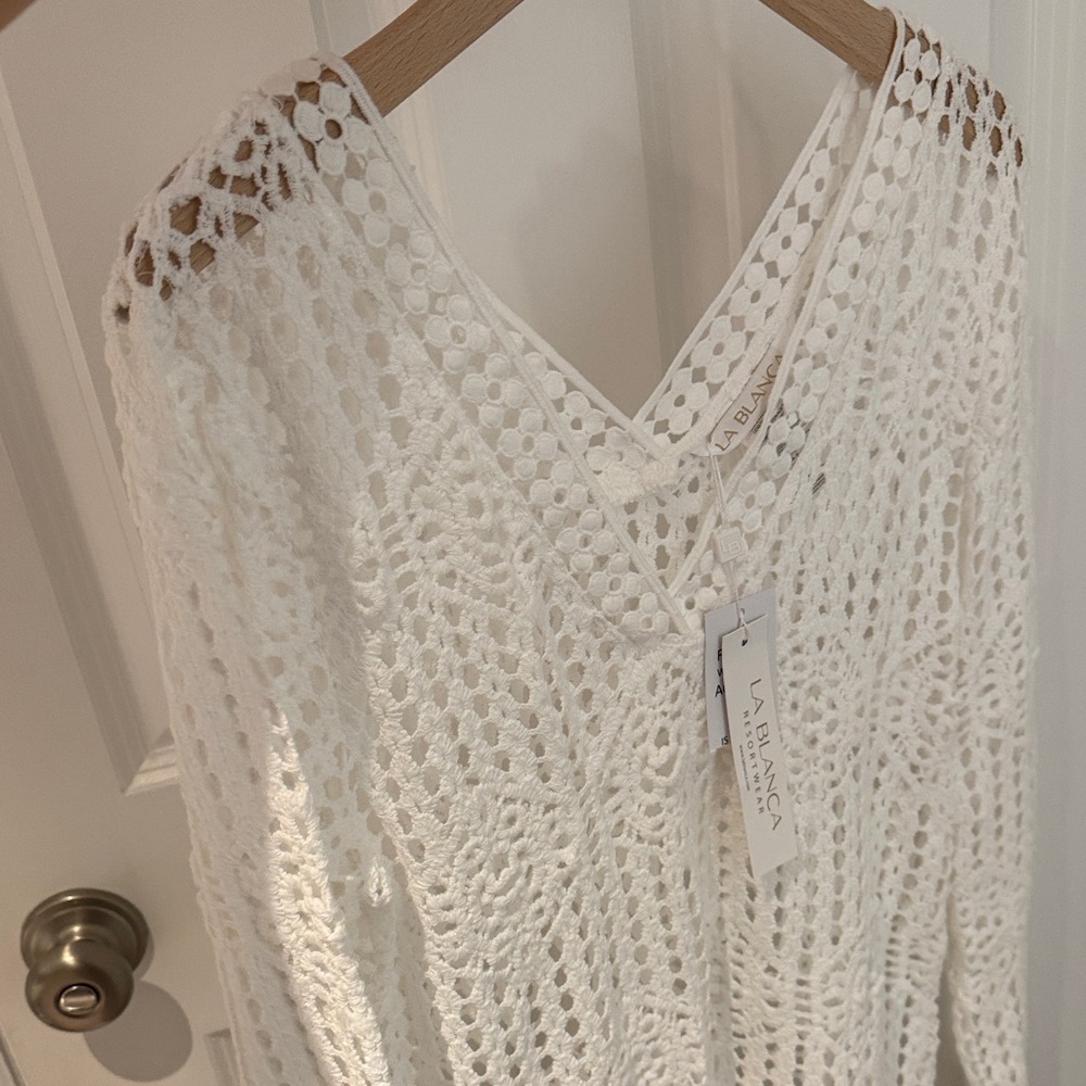 NWT La Blanca Waverly Crochet Swim Cover Up Tunic - Picture 15 of 15